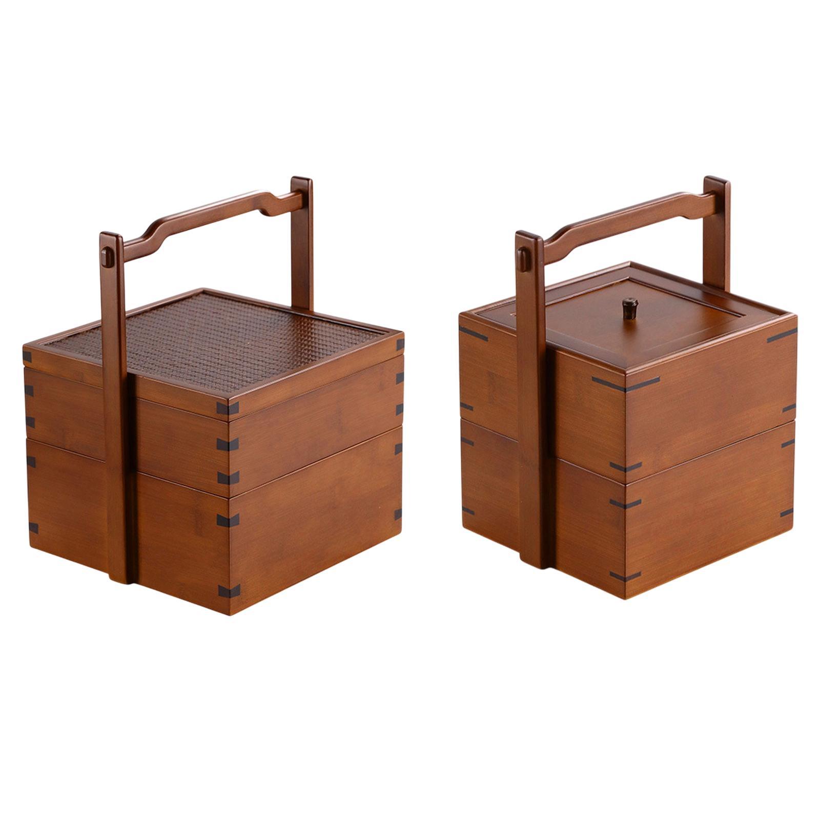 Snacks Food Gift Baskets - Bamboo Food Storage Box Versatile Antique