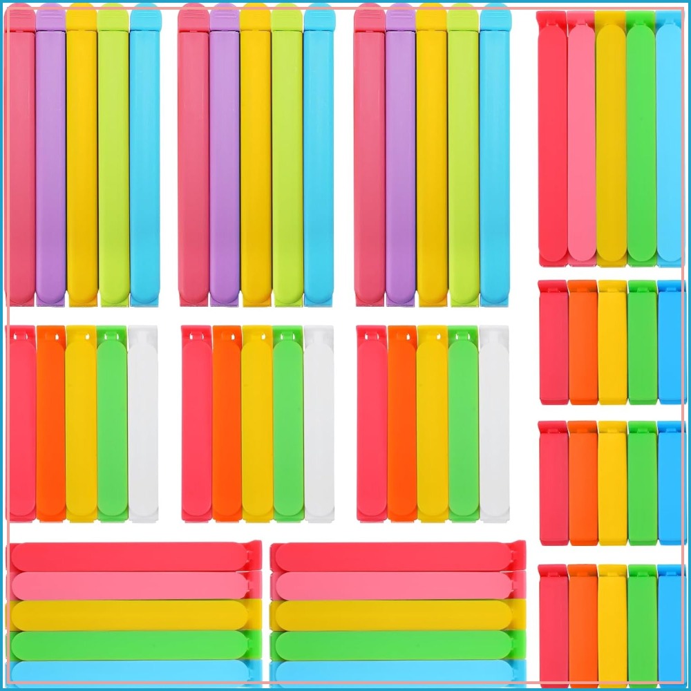 Food Snacks Images - 60Pcs Colorful Bag Clips, 4 Sizes