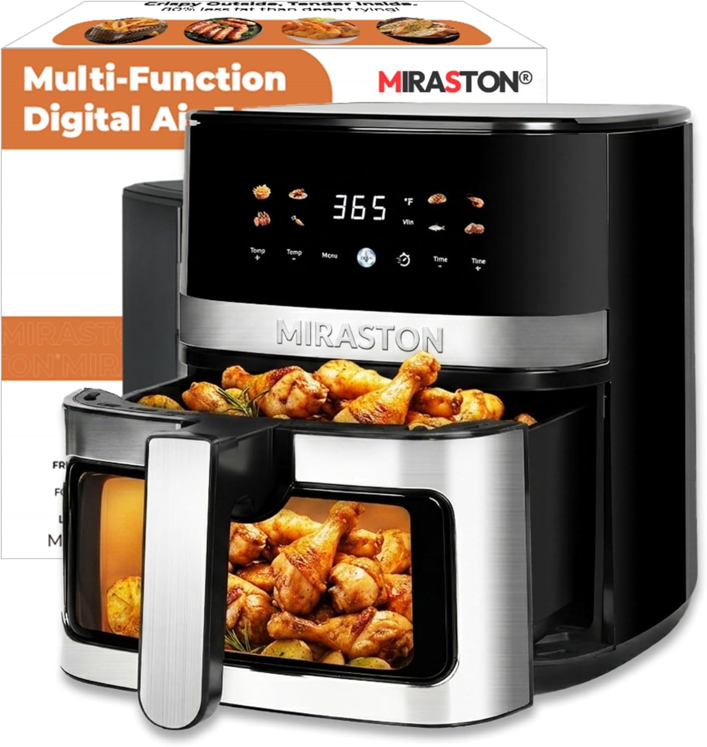 Food Snacks Images - 5.8QT Digital Air Fryer with Viewable