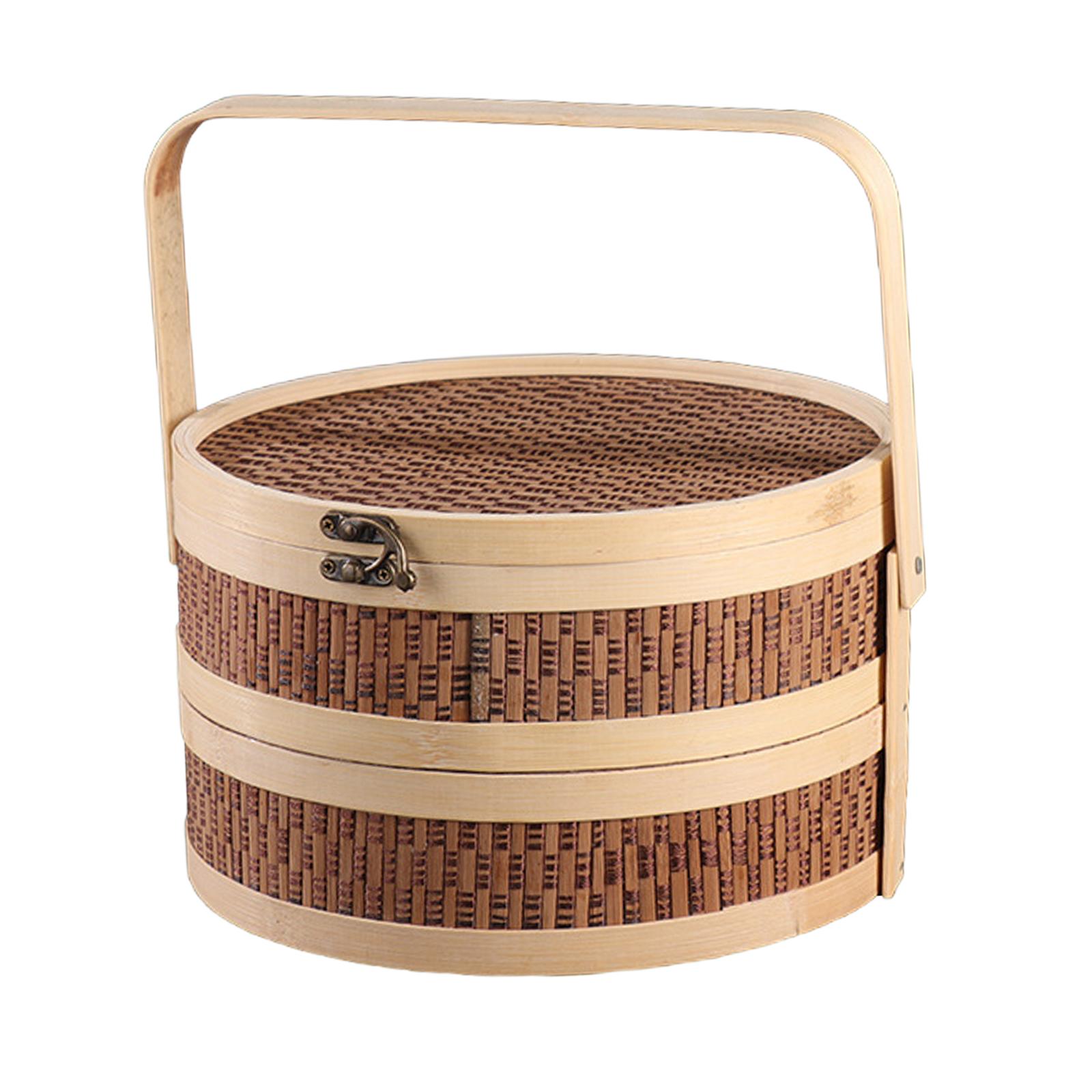Snacks Food Gift Baskets - Bamboo Basket Serving Portable Gift Wrapping