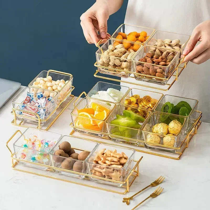 Snacks Food Gift Baskets - Fruit Plate Snack Cookies Candy Grid