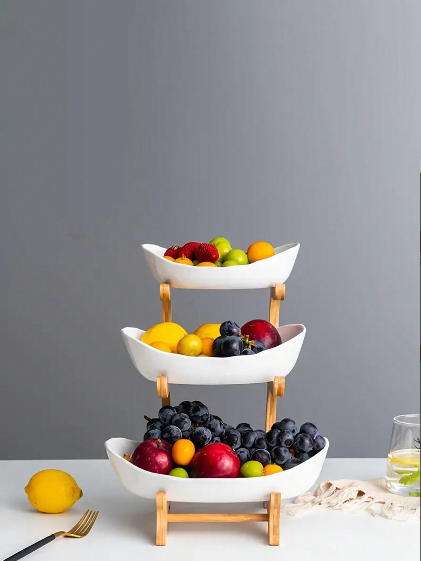 Luxury 3-Tier Wooden Fruit Bas – Snacks Food Gift Baskets Bewertung und Preis