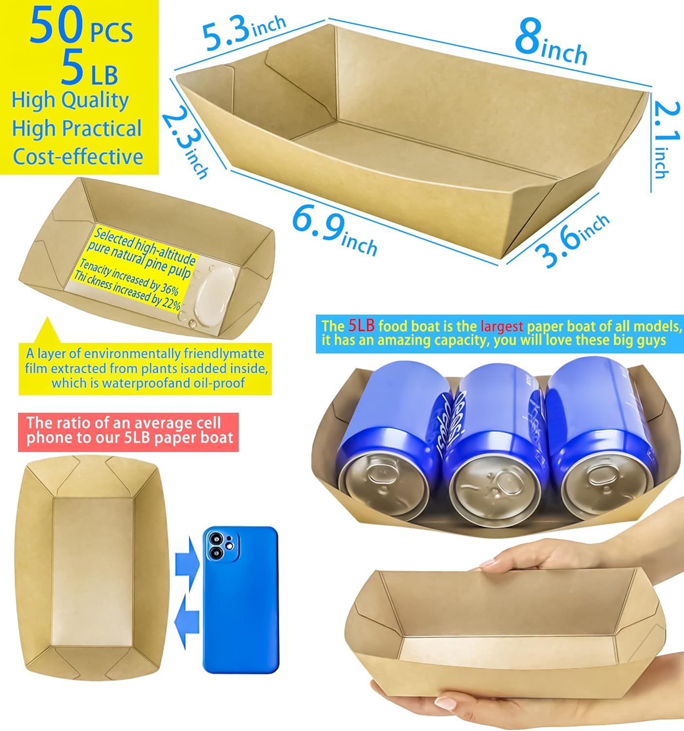 50 Pack 5LB Kraft Paper Food B – Food Snacks Images Bewertung und Preis