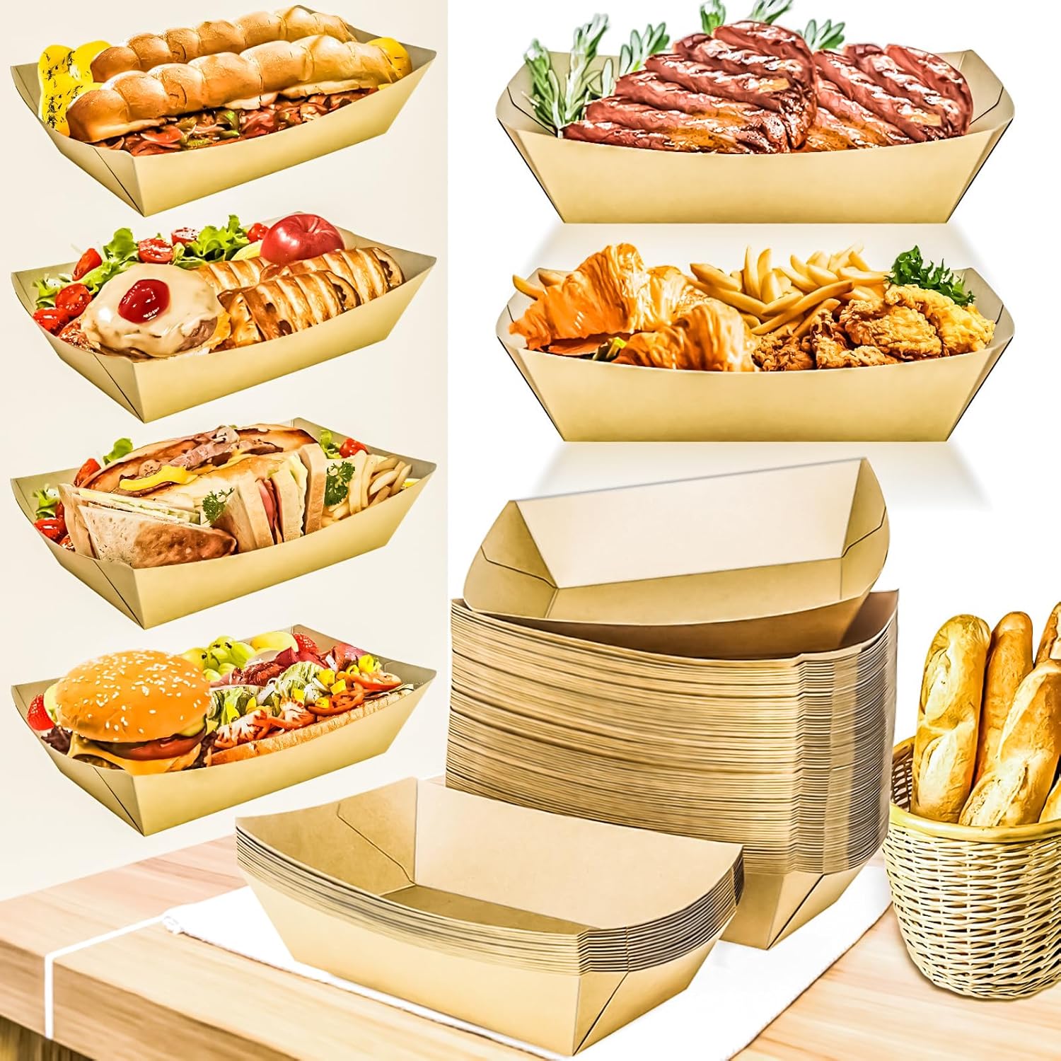50 Pack 5LB Kraft Paper Food B – Food Snacks Images Bewertung und Preis