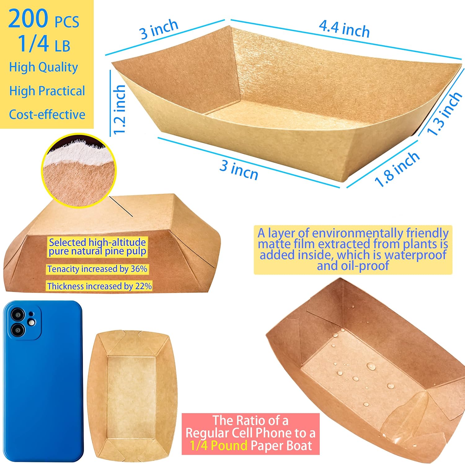 200 Pack Small Paper Food Tray – Food Snacks Images Bewertung und Preis