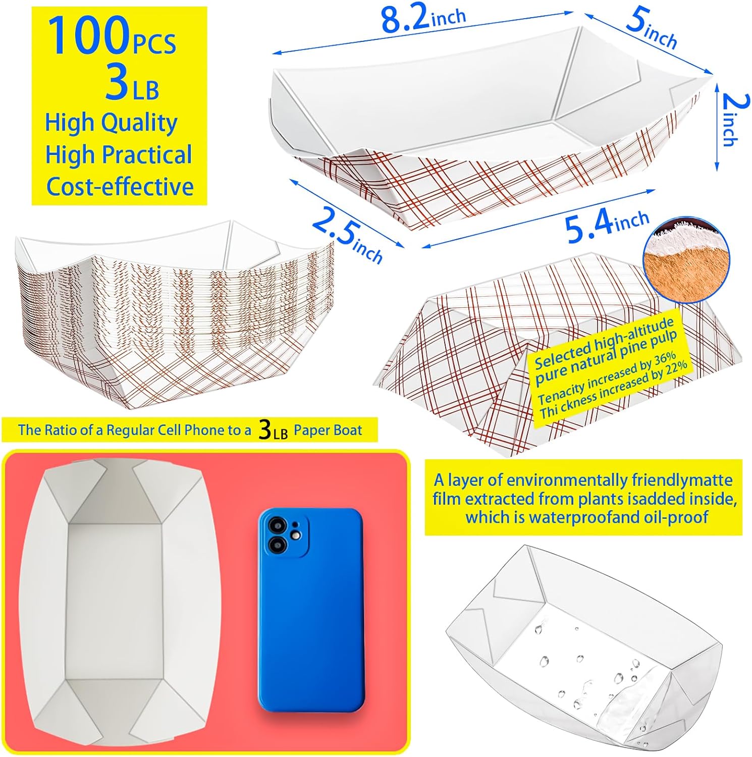 100 Pack Checkered Paper Food  – Food Snacks Images Bewertung und Preis