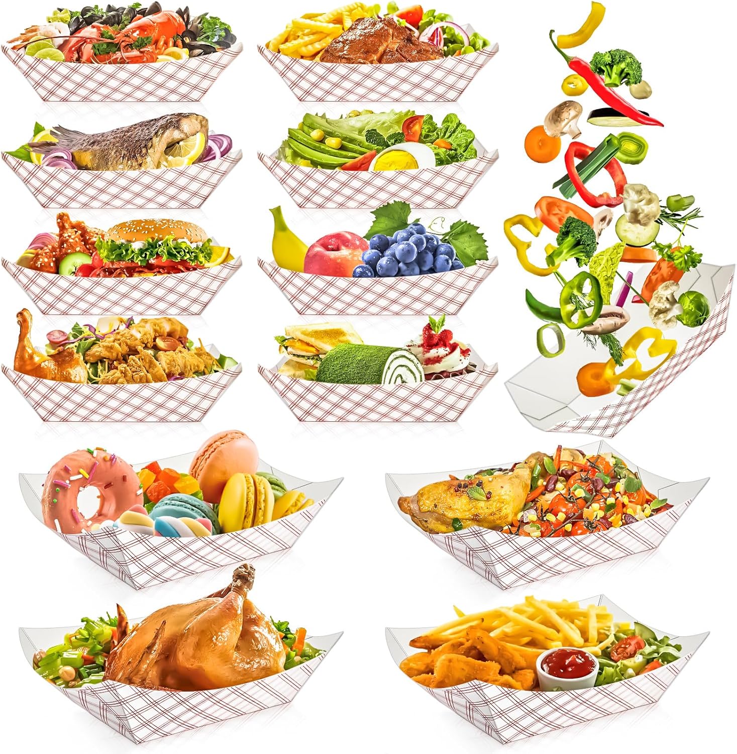 100 Pack Checkered Paper Food  – Food Snacks Images Bewertung und Preis