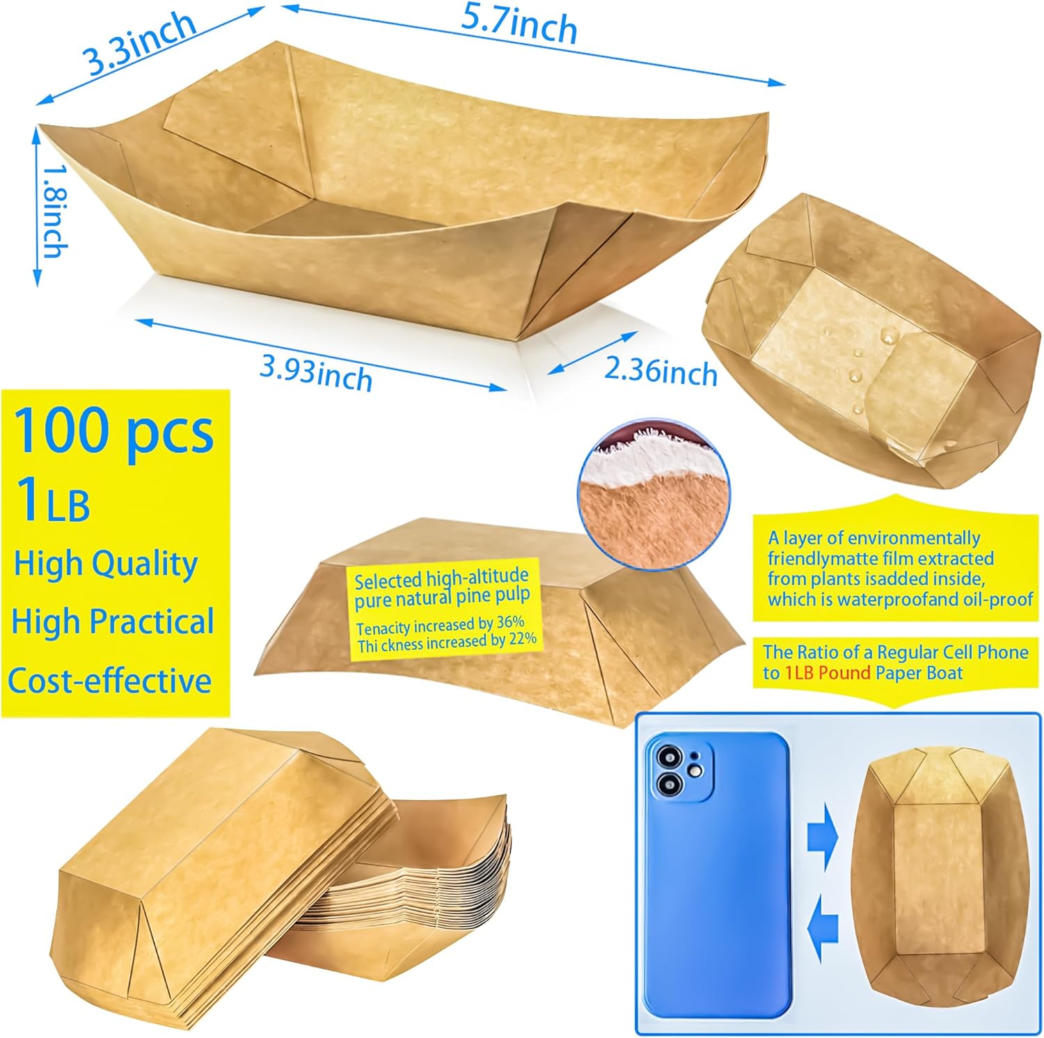 100 Pack 1lb Kraft Paper Food  – Food Snacks Images Bewertung und Preis