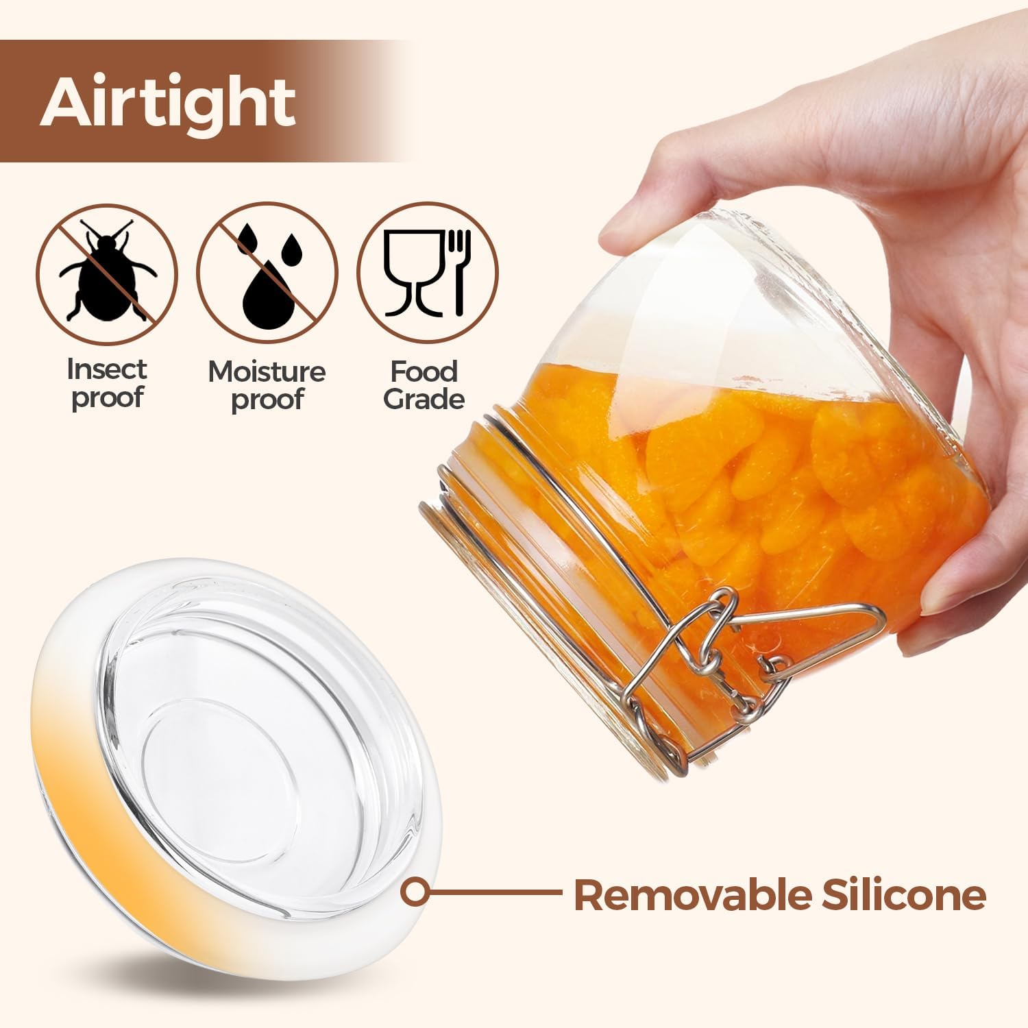 Set of 6 Airtight Glass Jars w – Food Snacks Images Bewertung und Preis