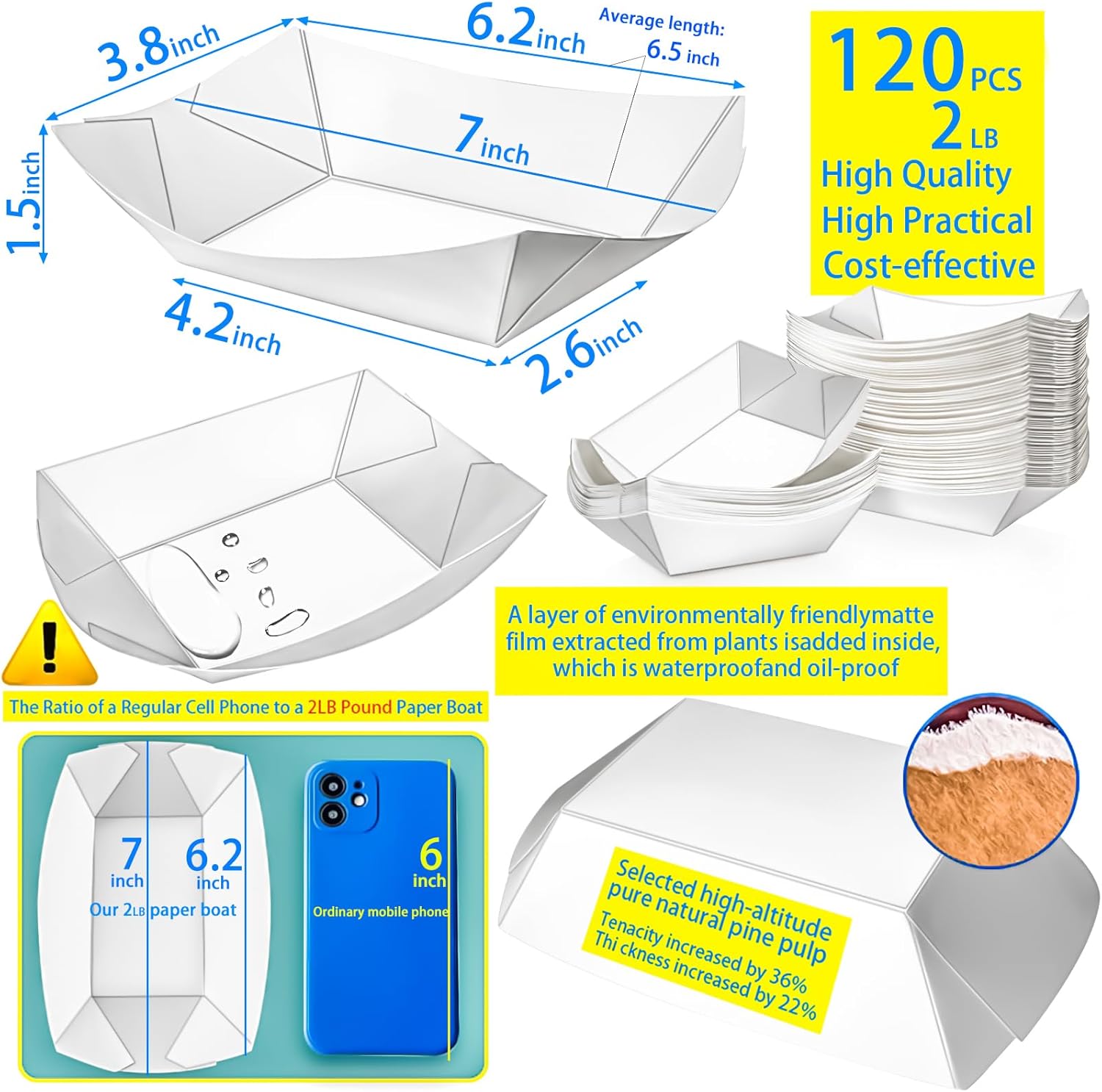 120 Pack 2lb Paper Food Boat T – Food Snacks Images Bewertung und Preis