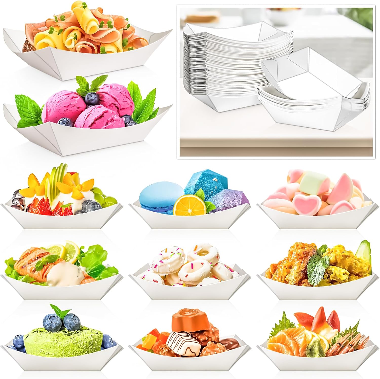 120 Pack 2lb Paper Food Boat T – Food Snacks Images Bewertung und Preis