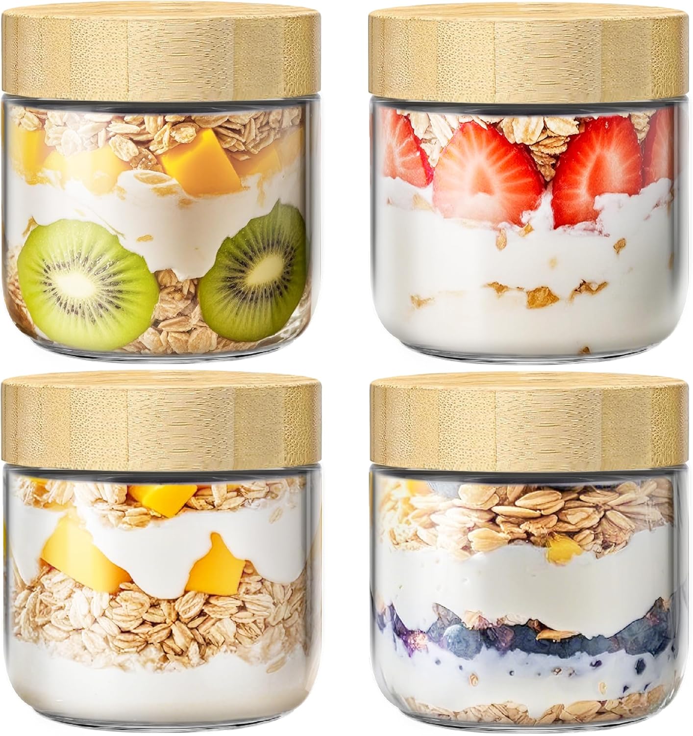 4 Pack 10oz Glass Jars with Ba – Food Snacks Images Bewertung und Preis