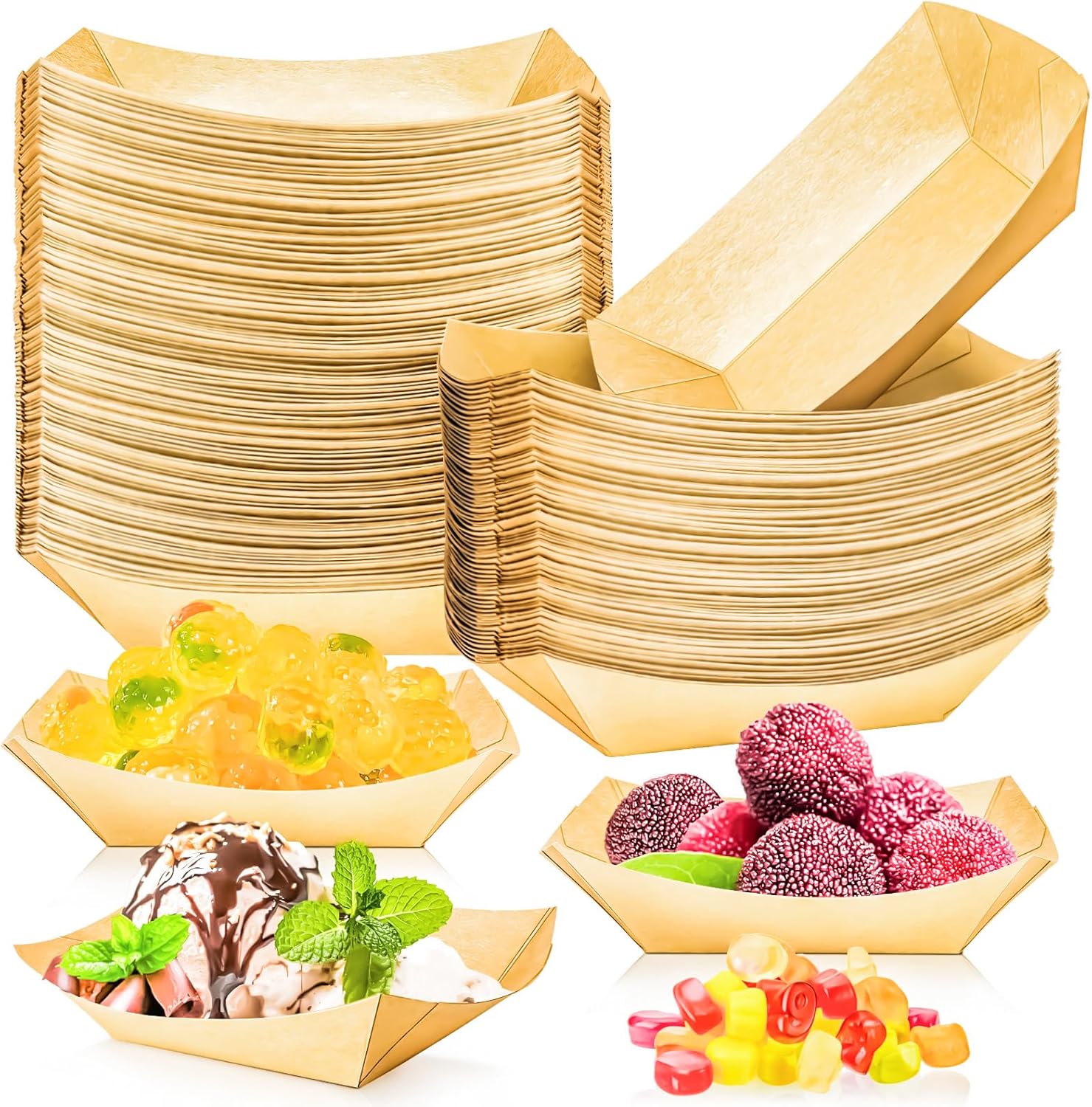 100 Pack 1/4Lb Paper Food Boat – Food Snacks Images Bewertung und Preis